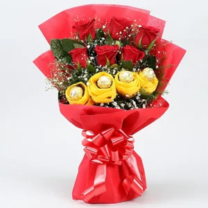 Sweet Love Roses n Ferrero Chocolate Delight